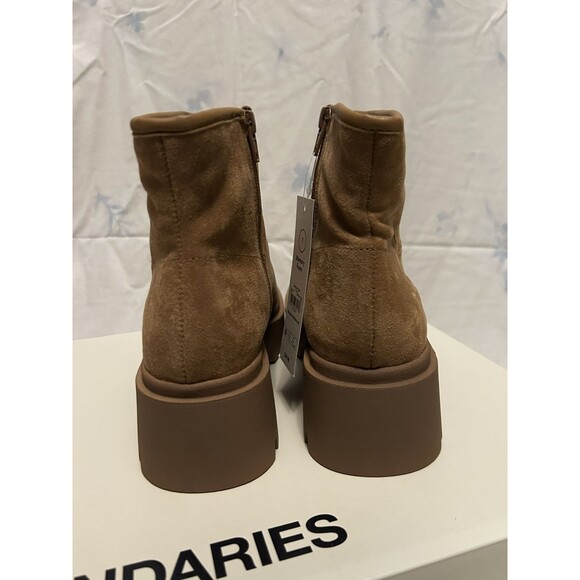 No Boundaries Womens Cozy Lug Sole Ankle Boots Brown Size 7 Fur Lined - Picture 4 of 7